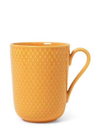 Rhombe Color Mugg Med Handtag 33 Cl Home Tableware Cups & Mugs Coffee Cups Gul Lyngby Porcelæn