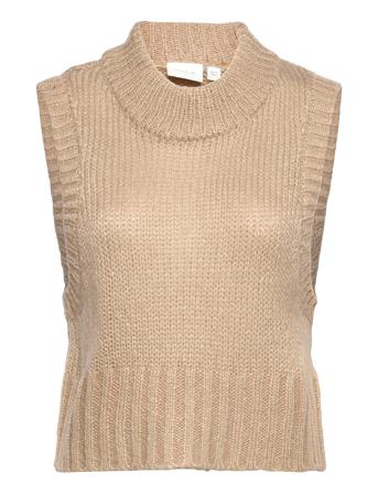 Vinelle O-Neck Knit Vest/Ka Beige Vila
