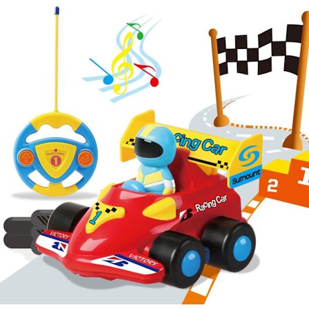 Min Første Fjernstyrede Racerbil til Småbørn med Lyd og