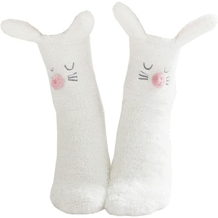 Tøffelsokker Fuzzy Sokker Fleece Crew Sokker Myke Varme Dyr Vint