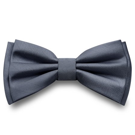 Grafitový předvázaný motýlek rybí kost pro muže - Předvázané motýlky