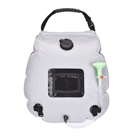 Solarduschpåse Solvärme Premium Campingduschpåse Varmvatten med Avtagbar Slang-Grå