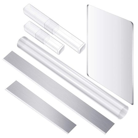 4 Delar Polymerlera Verktyg Rektangelform Lera Blad Set Akryl Roller för Polymerlera Akrylark för Lera DIY Gjutning Modellering Skulptering