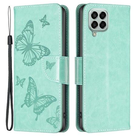 Butterfly läder Samsung Galaxy M33 5G fodral - Grön Grön
