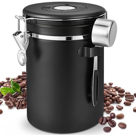 MDUG Tiivis ruostumattomasta teräksestä valmistettu kahvipannu 1,8 litraa Musta Lusikalla Ruostumattomasta teräksestä valmistetulla suodattimella 