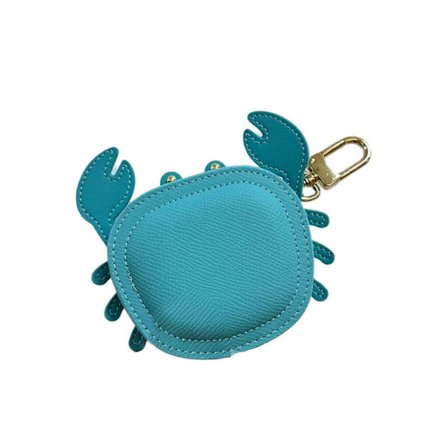 Søt Krabbe Myntpung Nøkkelring Lekfull Krabbe Myntholder Lommeboktilbehør for Trendy Unge Kvinner og Studenter Gul [DB] Blå
