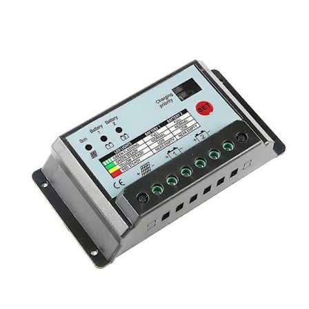 Kontraster ladningen til solcellepanelet og dobbeltbatteri 30 A for batteri 24 V og 12 V