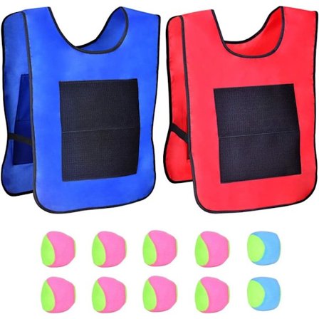 Klæbrig boldspil 2 målveste med 10 bomuldsbolde Forældre-barn kaste spil Kaste bold velcro vest sæt