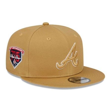 Snapback-keps - New Era - 9FIFTY - Atlanta Braves - 100% Bomull - Beige