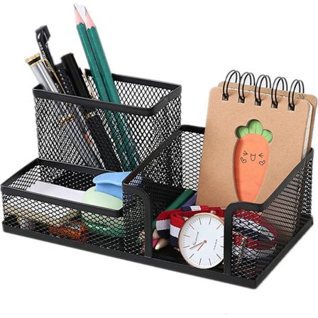 Pennholder i netting, oppbevaringsstativ for skrivebord, for å dekke behovene for skrivebordsoppbevaring, egnet for kontor