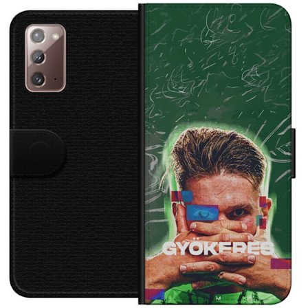 Yhteensopiva Lompakkokotelo Samsung Galaxy Note20 Lamine Yamal Barcelonan pelipaidassa, jossa on neonvaloja ja punaisia ja sinisiä salamoita dramaatti