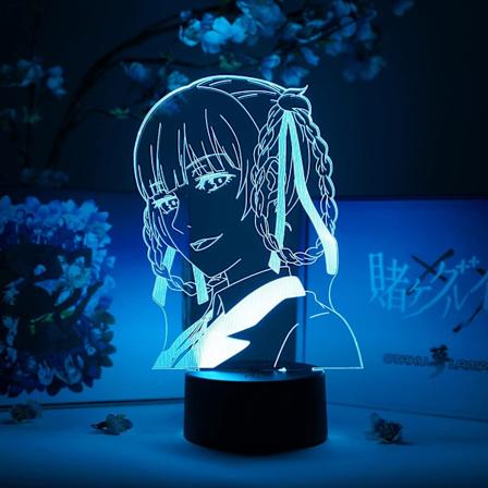 Kirari Momobami Smile Otaku Lampe – Kakegurui XX – Anime Lampe Figur Natlampe, 16 Farver RGB LED – Fjernbetjening, 3D Anime Værelsesindretning Gave