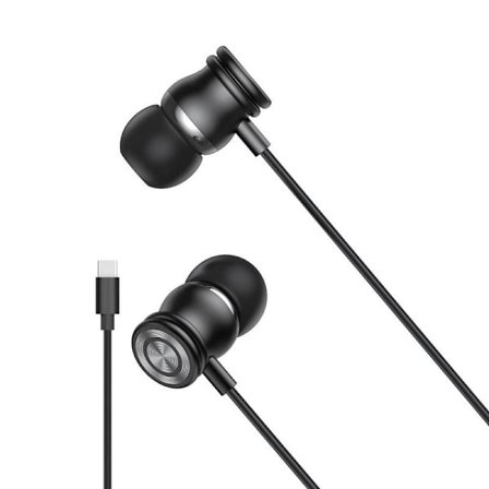 Apple iPhone 15/16/17 kompatibla USB-C In-Ear Hörlurar med Mikrofon - Svart