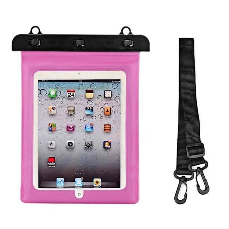 Vattentätt cylindriskt fodral för surfplatta med snöre för 10,2-tums surfplattor