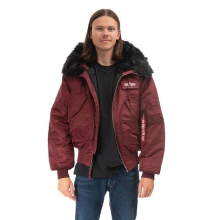 Alpha Industries, Kurtka męska Alpha Industries 45P Hooded Custom 113145 184 Czerwony, Mężczyzna, Rozmiar: L