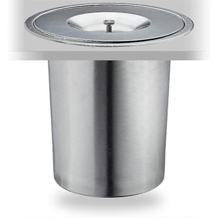 Bordplade Affaldsspand, 8 L, Indbygget, Rustfrit Stål, Organisk Affald, med Låg, Hxd 25 X 27 Cm, Sølv-xindaren