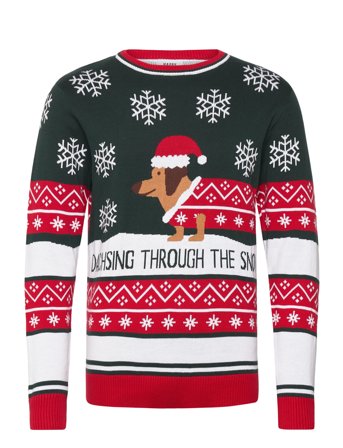 Happy Seasons The Sausage Dog Christmas Sweater - Green - L