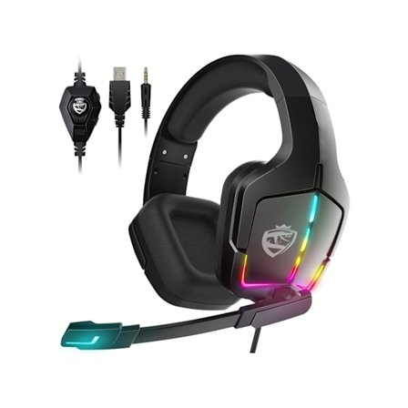 Gaming Headset med Mikrofon för Laptop Ps4 Ps5 Pc Xbox One Switch Svart