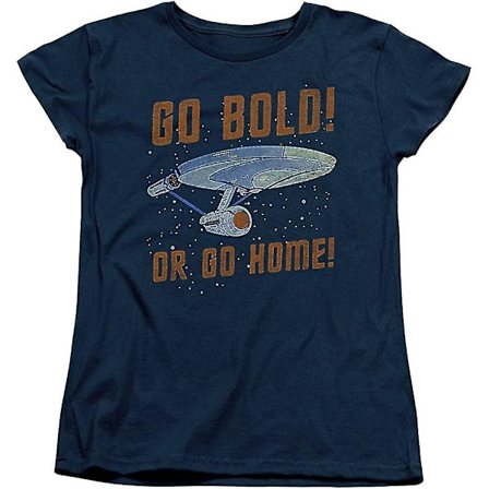 Star Trek Go Bold Or Go Home T-shirt dam Marinblå (liten)