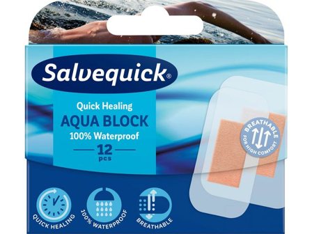 SALVEQUICK Plåster Aqua Block 12/fp - Lyreco - Skyddsutrustning - Första Hjälpen - Plåster