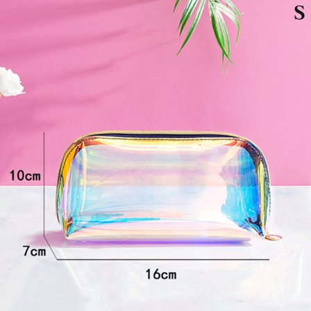 1PC Fancy gennemsigtig kosmetiktaske Avanceret bærbar opbevaring b