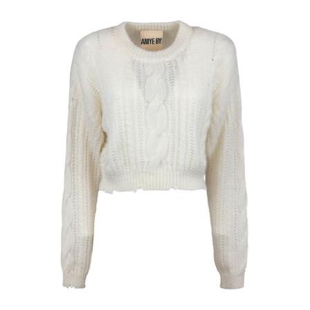 Aniye By, Round-neck Knitwear Beige, Dames, Maat:S