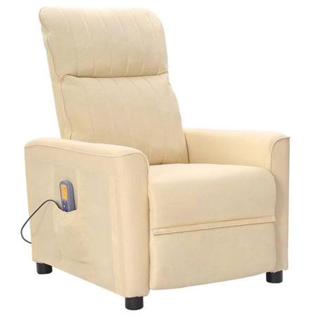 Vidaxl Massagefåtölj Gräddvit Tyg Kräm