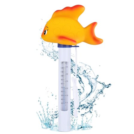 Pooltermometer, Lättläst Stor Termometer med Rep, Flytande Termometer för Utomhus- och Inomhuspooler, Spa och Badtunnor