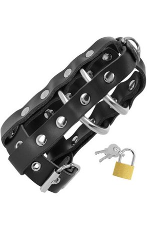 Darkness Leather Chastity Cage - Woome.pl