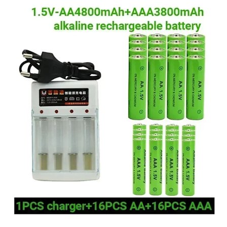 2025nyt 100 % originalt 1,5V AA4800mAh+AAA3800mAh genopladeligt alkalisk batteri NI-MH 1,5 V batteri