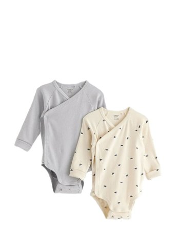 Lindex 2-Pak Ribbede Slå-Om-Bodystockinger - Multi/patterned - 44