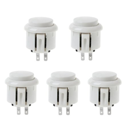 Inbyggd Liten Mikrobrytare 24mm Fabrikspris Arkadknapp Rund Tryckknapp för Jamma Mame, Set om 5