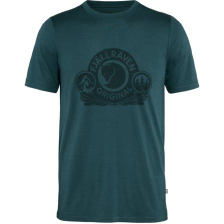 Fjällräven Herr's Abisko Wool Classic Short Sleeve in Dark Navy | Size: Large, Ull/Polyester