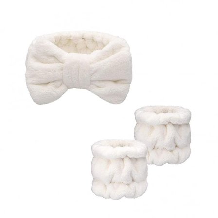 Mikrofiber Makeup-Huvudband och Armband Set för Kvinnor och Flickor - Ide