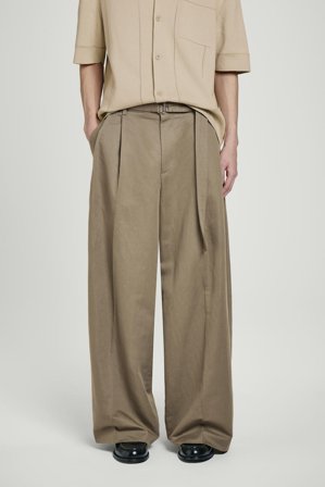 COS Homme Pantalon Ceinturé Extra-Large in Beige