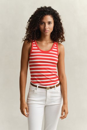 GANT Damen Gestreiftes Tanktop (XXL) Rot