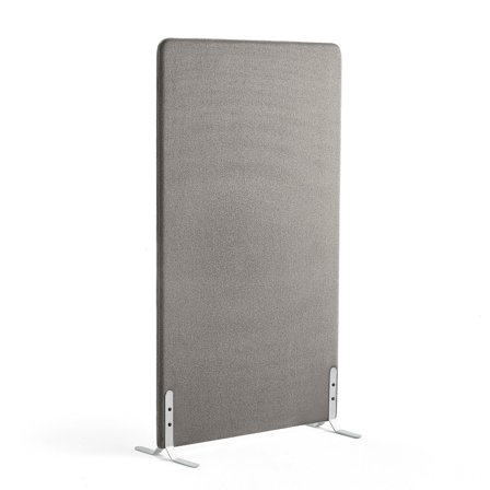 Raumtrenner ZONE, 1700 x 1000 x 46 mm, Stoff Rivet, weiße Beine, silbergrau