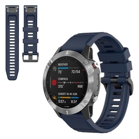 Garmin Fenix 6 stilfuld silikone urrem - Blå