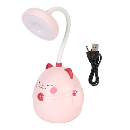 Søt skrivebordslampe bærbar nattlampe bærbar sammenleggbar lampe USB-lading LED-lampe øyebeskyttelsesleselampe (Rosa)