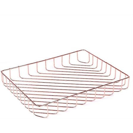 Rose Gold Arkivbakke Tråd Jern Elegant Brevstørrelse Skrivebordsdokumenter Bakke Stor Kapacitet Bordplade VSH