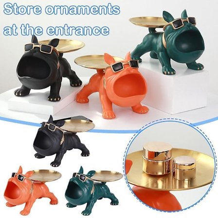 Helt ny! 30 % rabatt på Big Mouth fransk bulldog butler förvaringslåda med bricka nordisk inredning prydnad