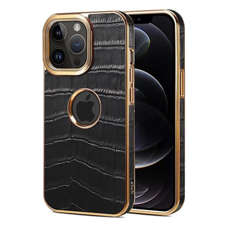 För Iphone 12/12 Pro Lädertelefon Case Galvanisering Tpu+pc Mobiltelefon Cover