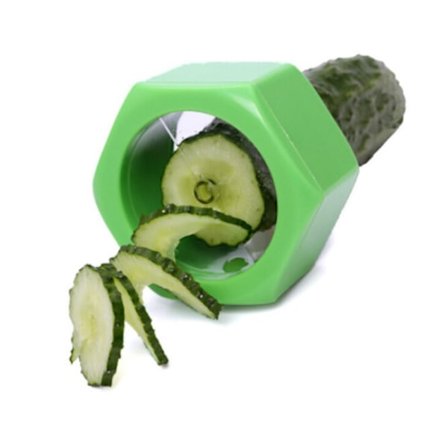 Spiralskivare, gurkskivare dekorera mat köket skivare, grön