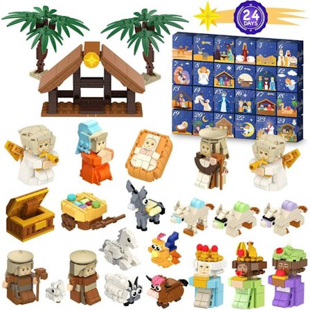 Adventskalender 24 Dager Jesu Fødsel Byggesett, Julegaver Barn, Julekalender 2025