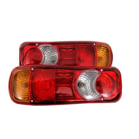 Sæt med 2 12V/24V baglygter til lastbil, trailer, landbrugskøretøj, varevogn, 6-fokus nummerpladelys