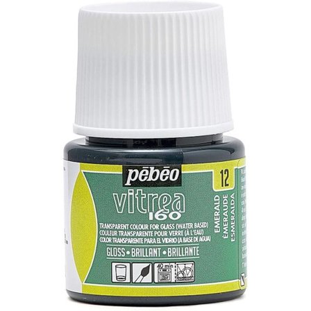 Lasitusmaali - Pébéo - Vitrea 160 - Emeraude N°12 - 45ml - Kiiltävä
