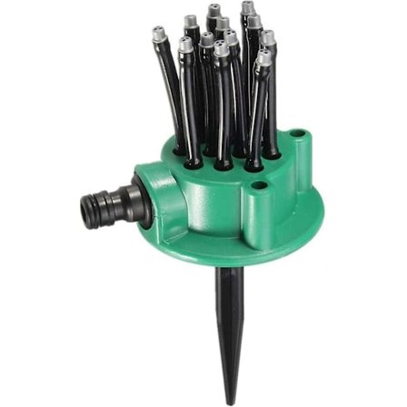 Hageslange sprinkler plen vanningsanlegg vannsprinkler nuddelhode med 12 spraydyser, 360 justerbar dyse sprinkler for utendørs hage