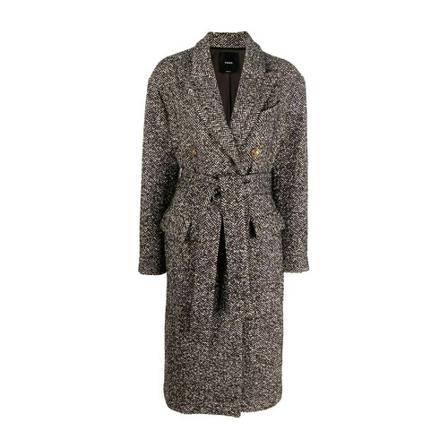 Pinko, Camille Single-Breasted Coat Beige, Dames, Maat:XS