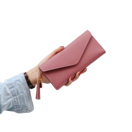 Vin Red Wallet Women Woman Suede med Kejda Tassel Gold