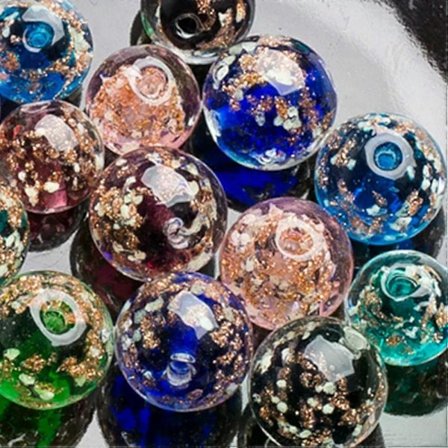 20 stk. 12/10MM Fluorescerende Glassperler Store Hull Charms DIY Runde Glassperler Tråder for Smykkefremstilling Blandede Farger